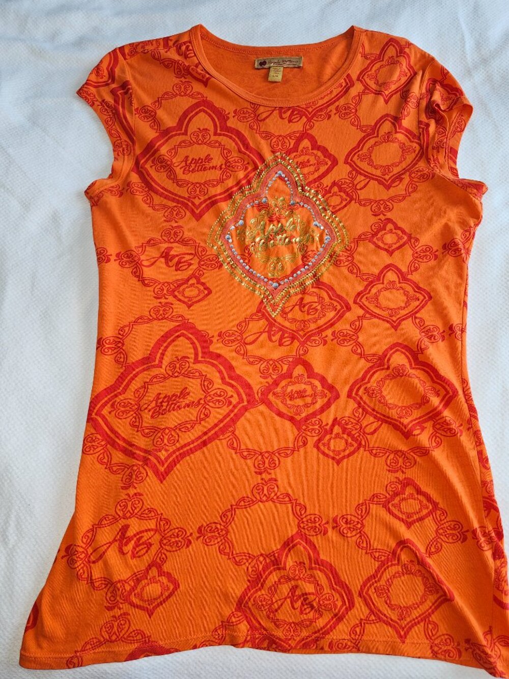 Apple Bottom graphic t-shirt Size L - Picture 4 of 8